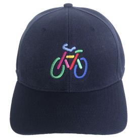 Kappe mit Stickerei, Fahrrad