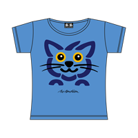 Katzenkopf Blau T-Shirt