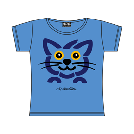 Katzenkopf Blau T-Shirt