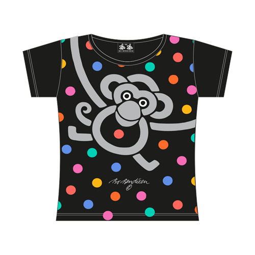 Monkey Dots Schwarz T-Shirt