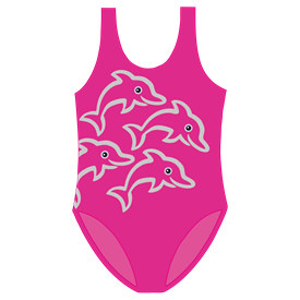 Mädchen Pink/Silber Delfine