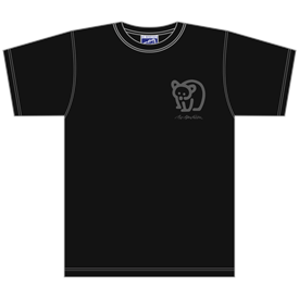 Bär Schwarz T-Shirt, mit Stickerei