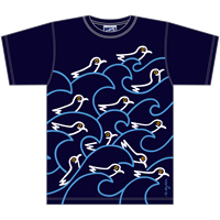 Schwimmende  Möwen Navy T-Shirt