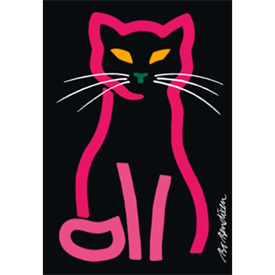 Pink Katze Poster </BR> 50 x 70 cm