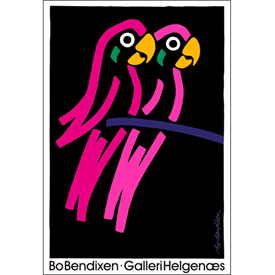 Papagei Schwarz Poster  62 x 91 cm