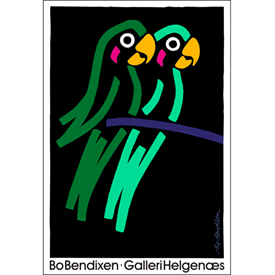 Papagei Schwarz Poster  62 x 91 cm