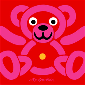 Teddybär Rot Poster </BR> 91 x 91 cm