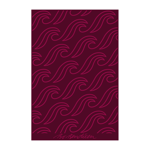 Badetuch Waves Bordeaux </BR>100x150 cm