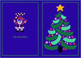 Doppelkarte Weihnachtsbaum Blau
