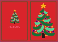 Doppelkarte Weihnachtsbaum Rot