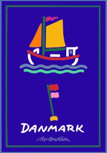 Danmark Postkarte </BR>  Navy