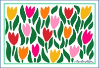 Tulpen Postkarte weiß