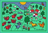 Bauernhof Postkarte 