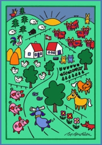 Bauernhof Postkarte