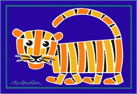 Tiger Postkarte Navy