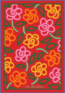 Blumen Postkarte Rot