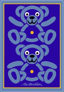 Teddybär Postkarte Navy