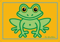 Frosch Postkarte Gelb