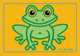 Frosch Postkarte Gelb