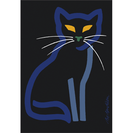 Blau Katze Poster </BR> 50 x 70 cm