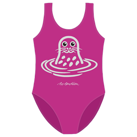 Mädchen Badeanzug Pink/Silber Seehund