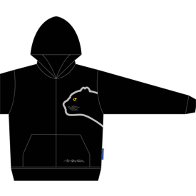 Fledermaus Sweatshirt Schwarz mit Reißverschluss