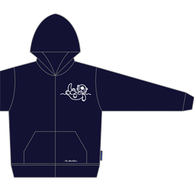 Sweatshirt Navy mit Möwe Stickerei und Reißverschluss